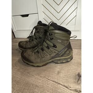 SALOMON QUEST 4D GTX Green Hiking Backpacking Tactical Boots Men's 10.5 Read